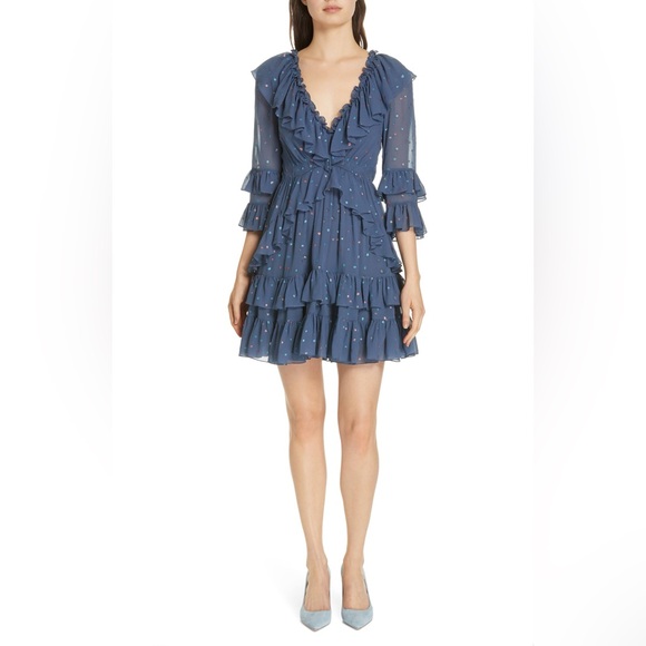 Rebecca Taylor glitter gem ruffle mini dress - Picture 5 of 9